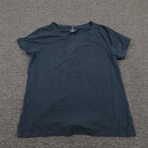 Rockwear Shirt Womens 12 Navy Embossed Logo Activewear Short Sleeve Tee